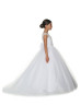 Rhinestone Beaded White Tulle Romantic Flower Girl Dress